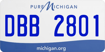 MI license plate DBB2801