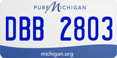 MI license plate DBB2803