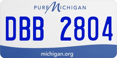 MI license plate DBB2804