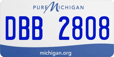 MI license plate DBB2808