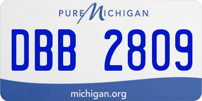 MI license plate DBB2809