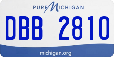 MI license plate DBB2810