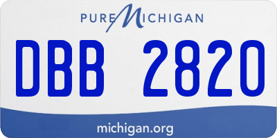 MI license plate DBB2820