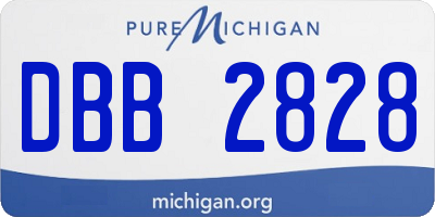 MI license plate DBB2828