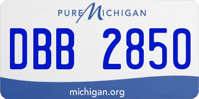 MI license plate DBB2850