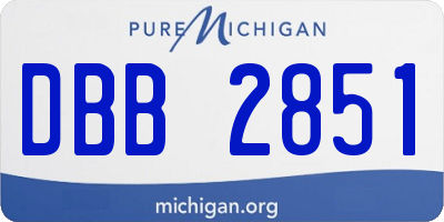 MI license plate DBB2851