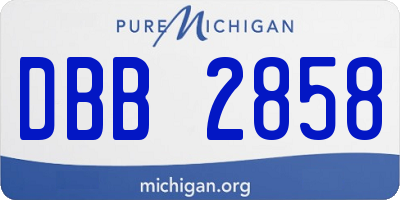 MI license plate DBB2858