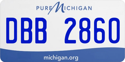 MI license plate DBB2860