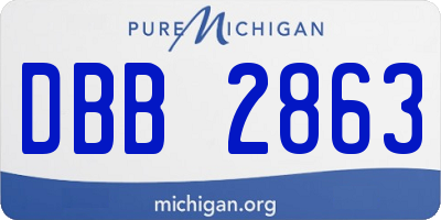 MI license plate DBB2863