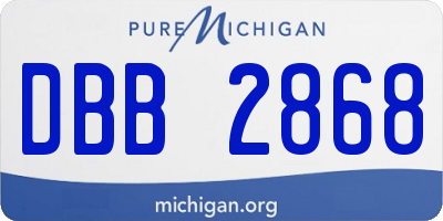 MI license plate DBB2868