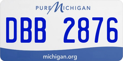 MI license plate DBB2876