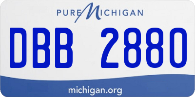 MI license plate DBB2880