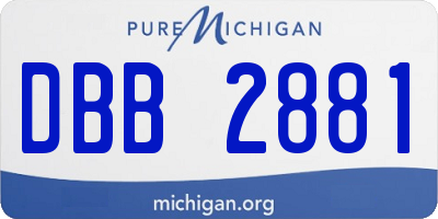MI license plate DBB2881
