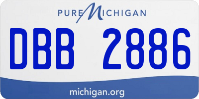 MI license plate DBB2886