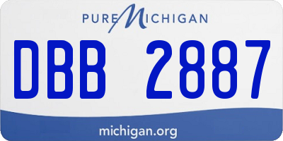 MI license plate DBB2887