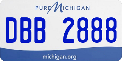 MI license plate DBB2888