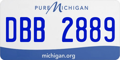 MI license plate DBB2889