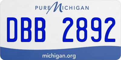 MI license plate DBB2892