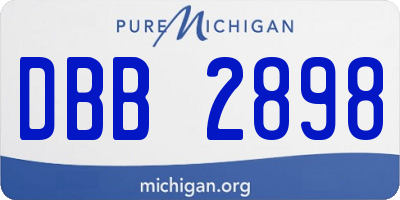 MI license plate DBB2898