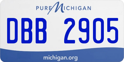 MI license plate DBB2905