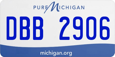 MI license plate DBB2906