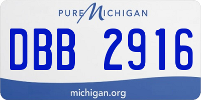 MI license plate DBB2916