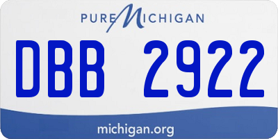 MI license plate DBB2922