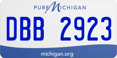 MI license plate DBB2923