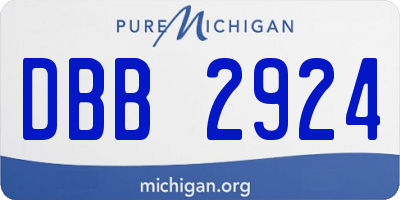 MI license plate DBB2924