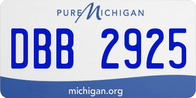 MI license plate DBB2925