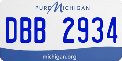 MI license plate DBB2934