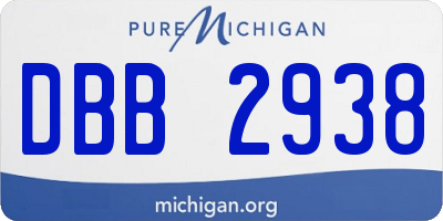 MI license plate DBB2938