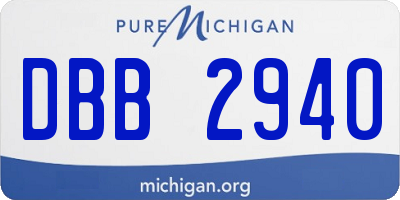 MI license plate DBB2940