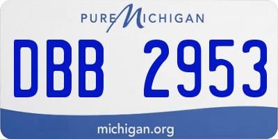 MI license plate DBB2953