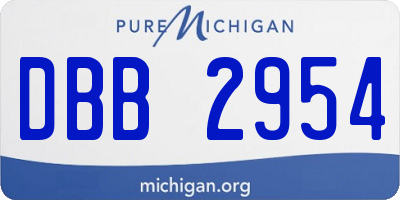 MI license plate DBB2954