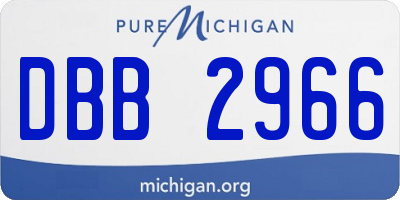 MI license plate DBB2966