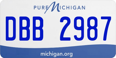 MI license plate DBB2987