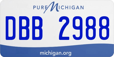 MI license plate DBB2988