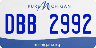MI license plate DBB2992