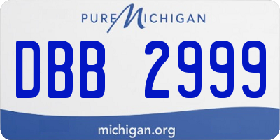 MI license plate DBB2999