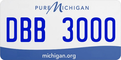 MI license plate DBB3000