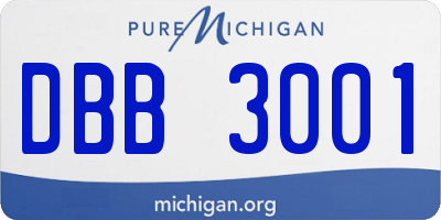 MI license plate DBB3001
