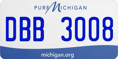 MI license plate DBB3008