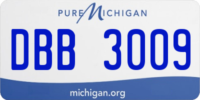MI license plate DBB3009