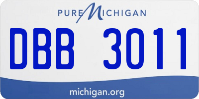 MI license plate DBB3011