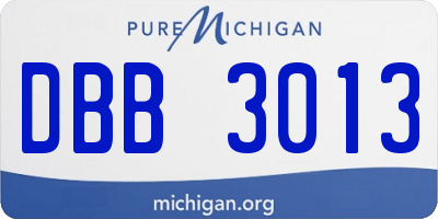 MI license plate DBB3013