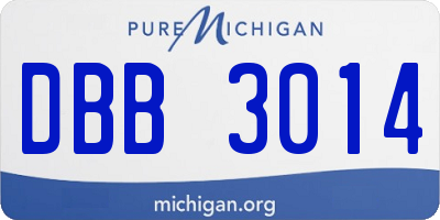 MI license plate DBB3014
