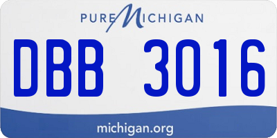 MI license plate DBB3016