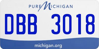 MI license plate DBB3018