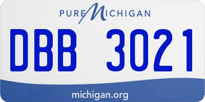 MI license plate DBB3021